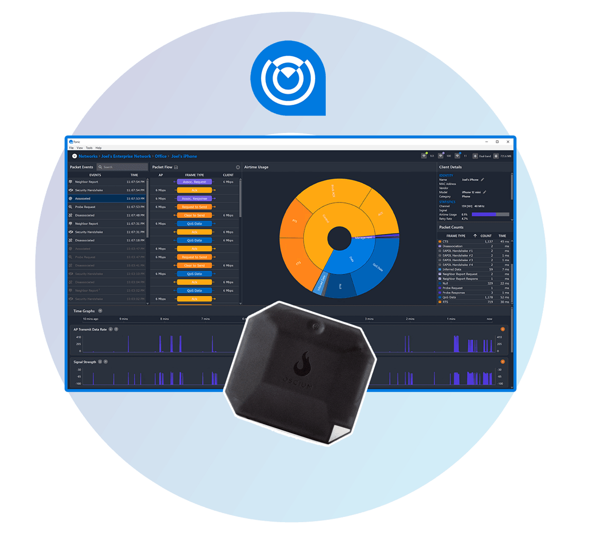 Oscium Packets Bundle with Nomad, MetaGeek App, and MetaCare